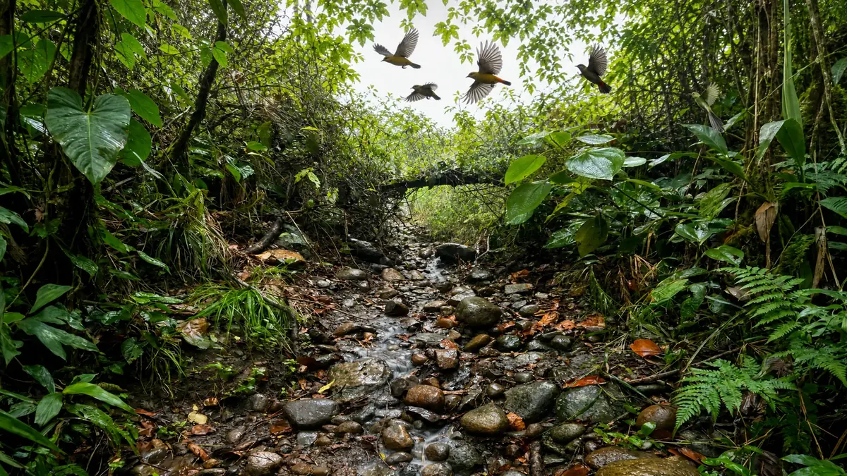 Ruta de Aviturismo en San Sebastián de Mariquita, Tolima, observación de aves en bosque tropical colombiano